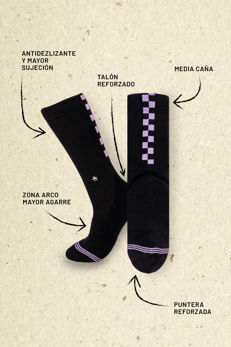 Calcetines Damero Morado